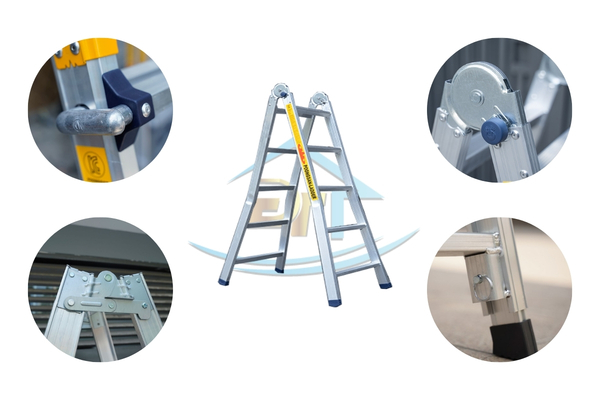 Thang nh&ocirc;m Poongsan nổi bật với hợp kim nh&ocirc;m chống gỉ si&ecirc;u nhẹ, khung chắc chắn chịu tải 150kg