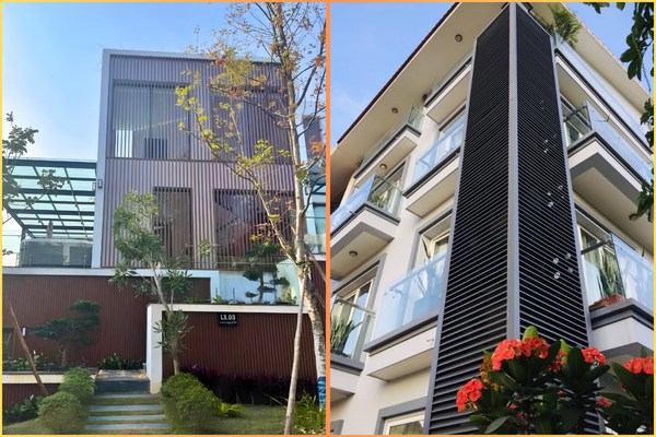 Sự li&ecirc;n kết m&agrave;u sắc chặt chẽ giữa hệ lam v&agrave; c&aacute;c cấu kiện cửa, lan can gi&uacute;p tr&aacute;nh hiện tượng rối mắt