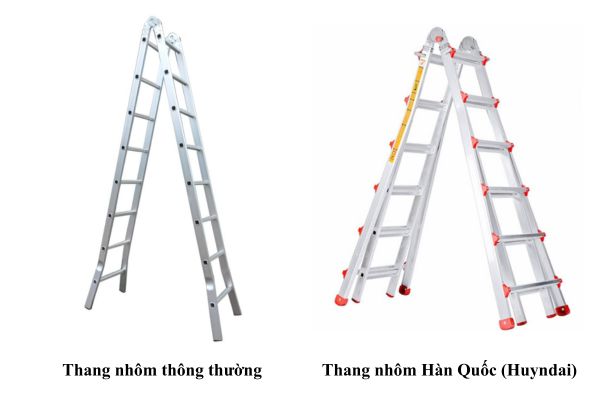 Sự kh&aacute;c biệt thang nh&ocirc;m H&agrave;n Quốc v&agrave; thang nh&ocirc;m th&ocirc;ng thường