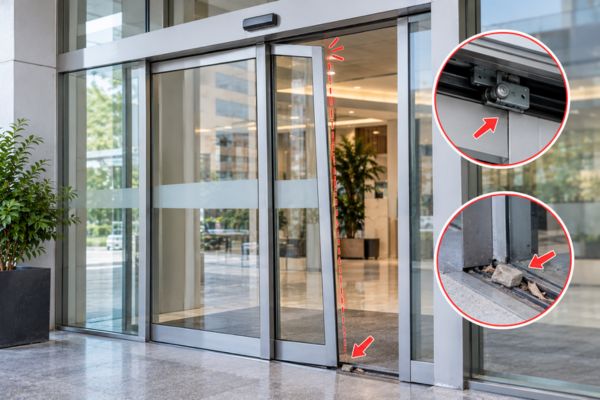 C&aacute;nh cửa bị lệch hoặc c&oacute; vật cản tr&ecirc;n đường ray khiến cửa kh&ocirc;ng hoạt động