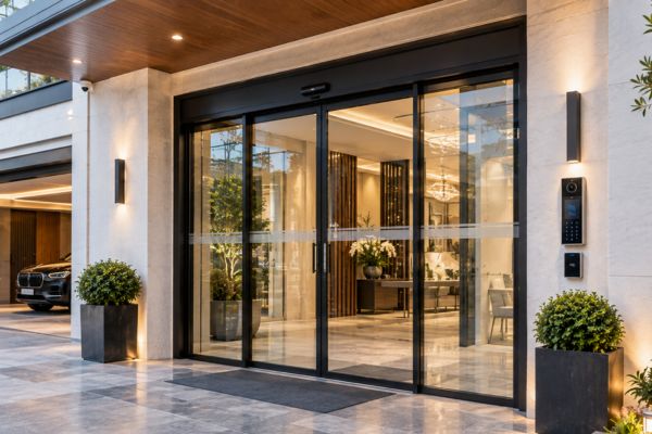 Cửa k&iacute;nh tự động t&iacute;ch hợp hệ thống kiểm so&aacute;t đảm bảo an ninh hiệu quả